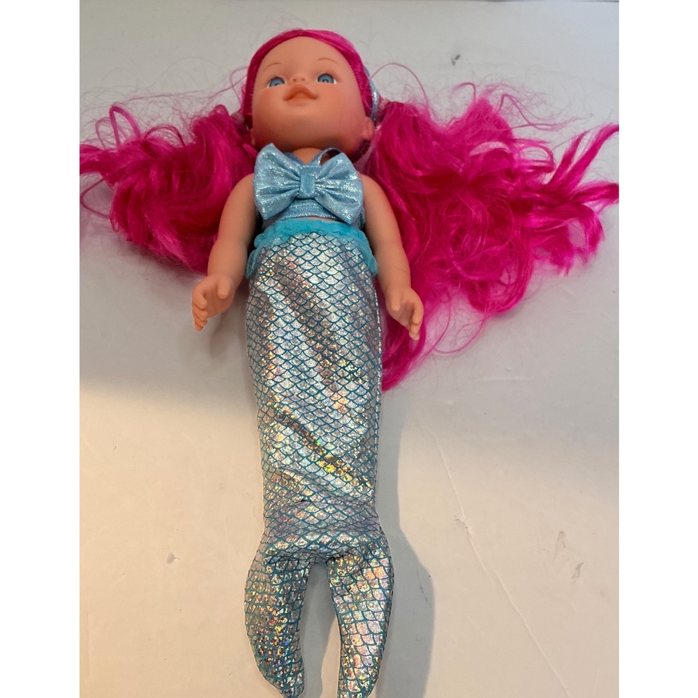 Cititoy Mermaid Doll Pink Hair Blue Shimmer Tail 14 Inch 2018 GP126B